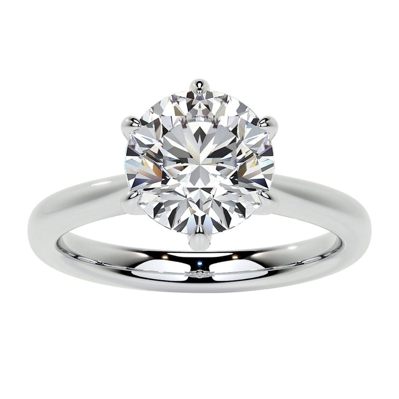1.77ct GIA Natural Round Brilliant Cut Diamond 6 Prong Solitaire Engagement Ring