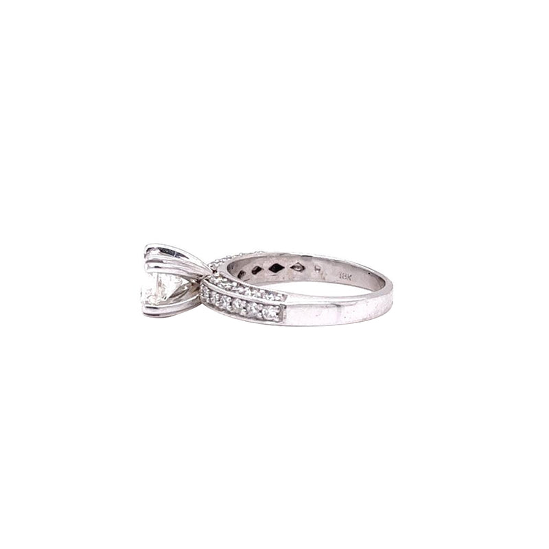 IGI 2.21ct Natural Radiant Cut Diamond Ring 18K White Gold with Wedding Band