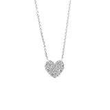 Tiffany & Co. Metro Heart Pave Diamond Necklace 750 Engraved 18K White Gold