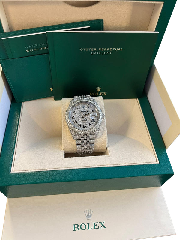 Rolex Datejust 41mm Iced Out Diamond Dial 14.75ct Jubilee Bracelet Watch 126300