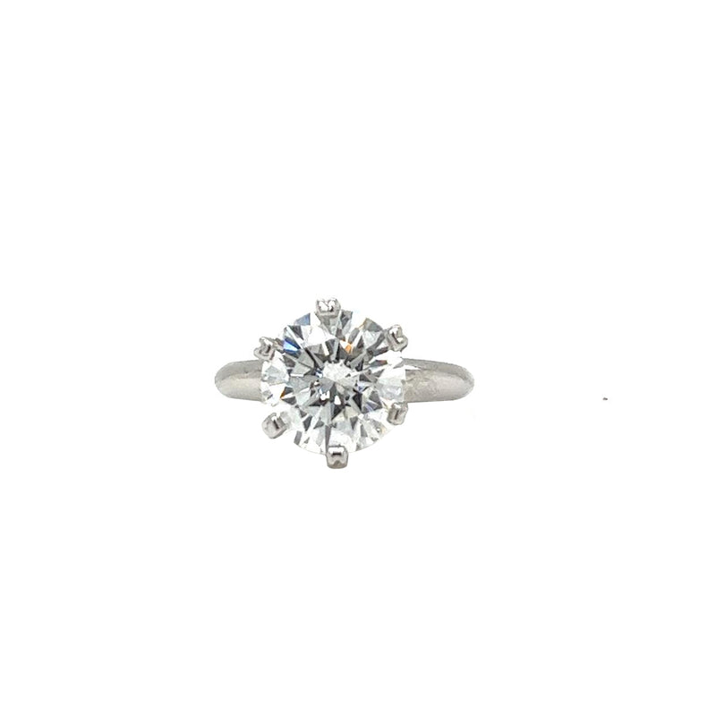 3.10ct Natural Round Diamond Solitaire Ring 6 Prong 14K White Gold Si2 Clarity