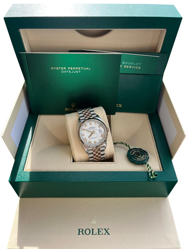 Rolex Datejust 36mm White Dial Steel and 18k Everose Gold Men's Watch 126231WRJ