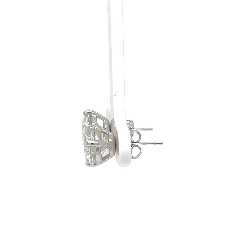 5.55ct Natural Round Diamond Stud Earrings 3-Prong 14K White Gold Basket Setting
