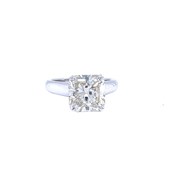 4.28 Carat Natural Square Radiant Cut Diamond Engagement Ring in Platinum