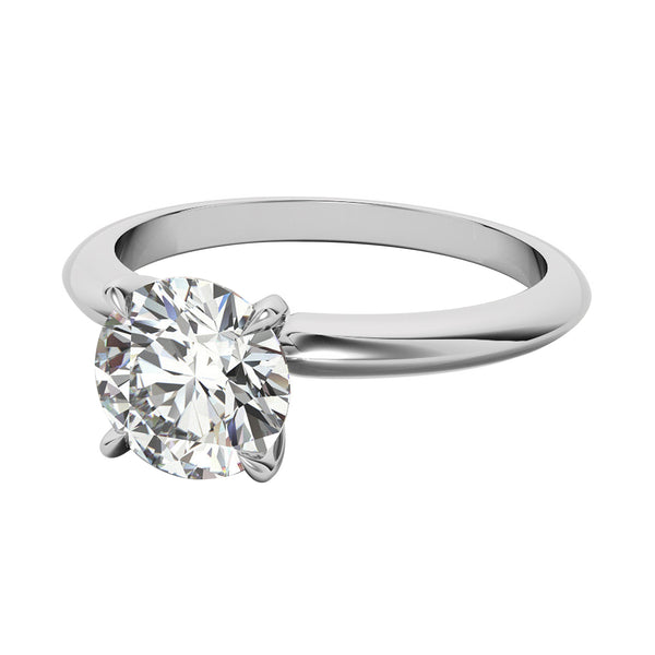 1.70ct GIA Tiffany Style Natural Round Diamond Ring 4-Prong 14K White Gold