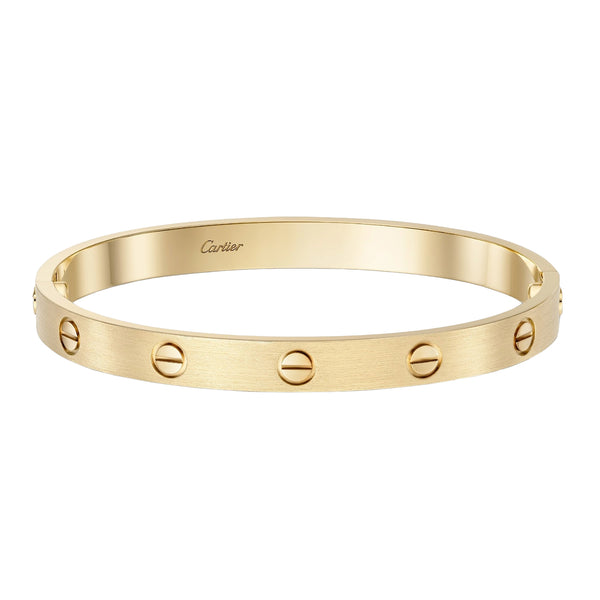 Cartier Love Bracelet 18K Yellow Gold Size 15 Brushed Finish with Screwdriver