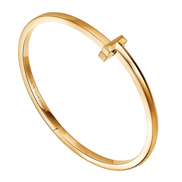 Tiffany & Co T T1 Narrow Hinged Bangle in 18k Gold Medium Size