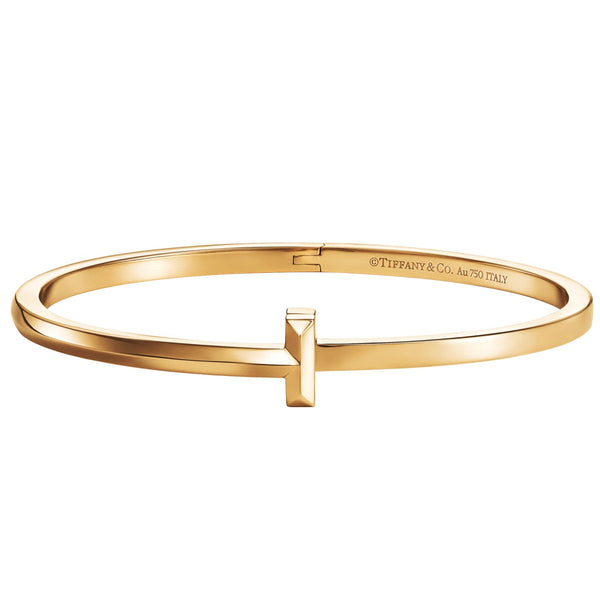 Tiffany & Co T T1 Narrow Hinged Bangle in 18k Gold Medium Size