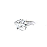 3.01 Carat GIA Round Brilliant Cut Tiffany style Ring 18K White Gold Si1 Clarity