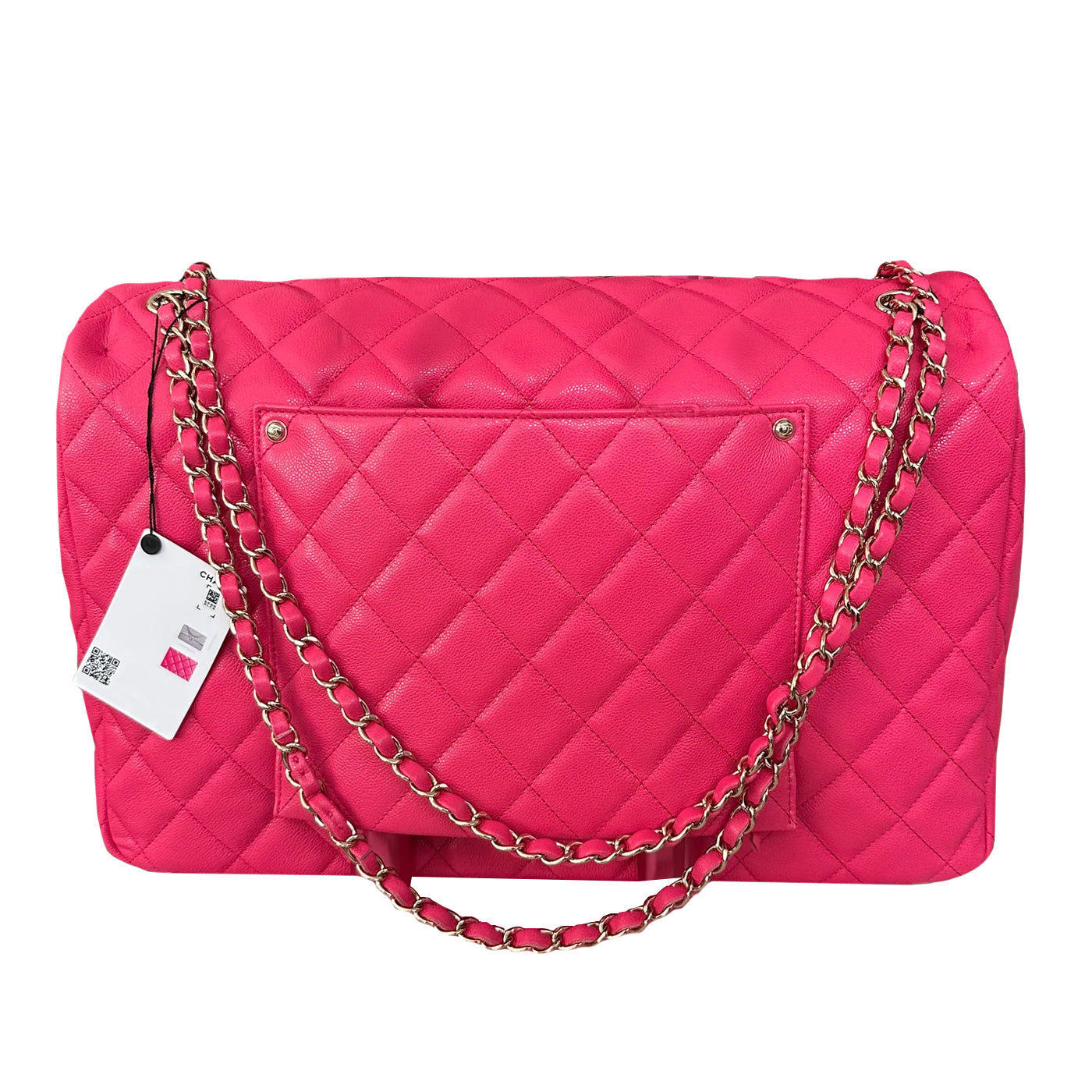 Chanel XXL Flap Bag Fuchsia Shiny Caviar Light Gold Hardware Bag Chanel XXL Flap Bag Fuchsia Shiny Caviar Light Gold Hardware Bag