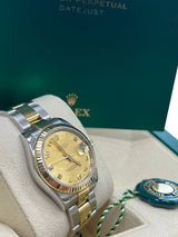 Rolex Lady-Datejust 31mm Yellow Gold Steel Diamond Dial Two-Tone Watch 178273