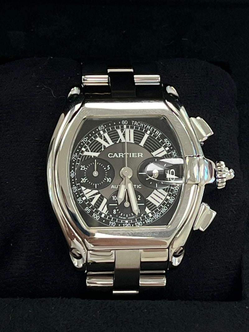 Cartier Roadster Chronograph Black Dial Automatic Steel Men's Watch W62007X6
