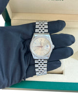 Rolex Datejust 36 Stainless Steel Silver Dial Diamond Bezel Jubliee Watch 16220