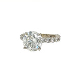 4.01ct Natural Round Cut Diamond in 14K White Gold Si3 Clarity Pave Diamond Ring