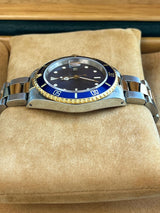 Rolex Submariner Blue Dial Two Tone Steel Yellow Gold Oyster Mens Watch 16613T