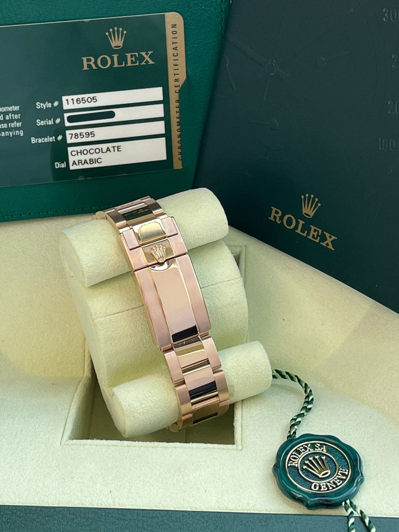 Rolex Cosmograph Daytona 40mm Everose Gold Chocolate Arabic Dial Watch 116505