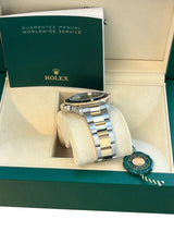 Rolex Submariner Date Champagne Serti Diamond Sapphire Dial Two-Tone Watch 16613