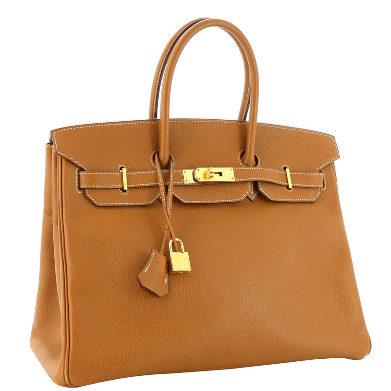 Birkin 35 Gold Epsom Leather with Gold Hardware Handbag