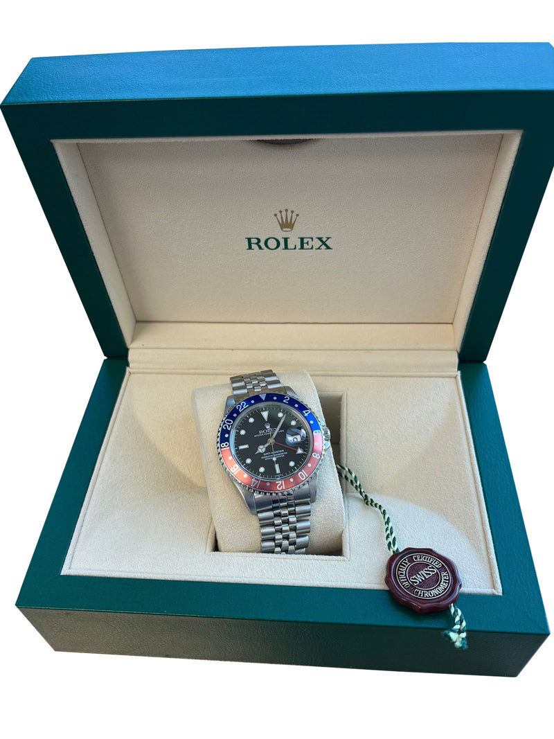 Rolex GMT-Master II 40mm Pepsi Bezel Stainless Steel Jubliee Men's Watch 16700