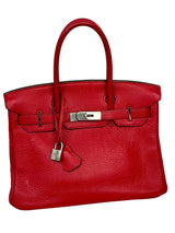 Hermes Birkin 30cm Red Togo Leather Tote Handbag