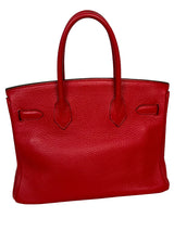 Hermes Birkin 30cm Red Togo Leather Tote Handbag