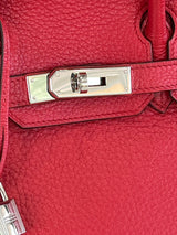 Hermes Birkin 30cm Red Togo Leather Tote Handbag