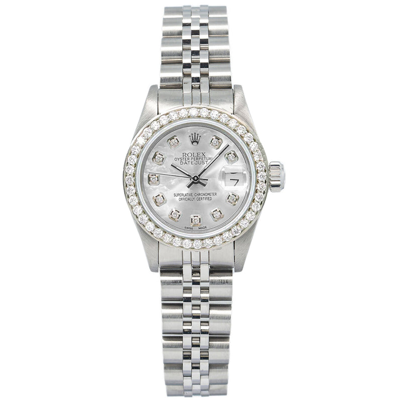 Rolex Lady-Datejust Oyster Perpetual 26mm Steel MOP Diamond Dial & Bezel 69160