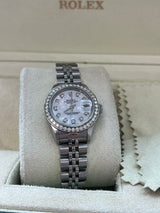 Rolex Lady-Datejust Oyster Perpetual 26mm Steel MOP Diamond Dial & Bezel 69160