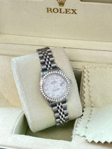 Rolex Lady-Datejust Oyster Perpetual 26mm Steel MOP Diamond Dial & Bezel 69160