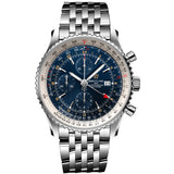 Breitling Navitimer World 46mm Chronograph Blue Dial Steel Band Men Watch A24322