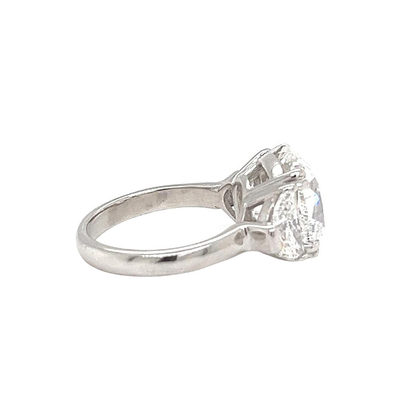 GIA 9.69ct Natural Cushion Cut Diamond Ring Platinum with Half Moon Side Diamond