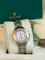 Rolex Yacht-Master 29mm Yellow Gold & Steel White Index Dial Women Watch 169623