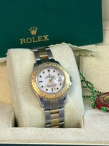 Rolex Yacht-Master 29mm Yellow Gold & Steel White Index Dial Women Watch 169623