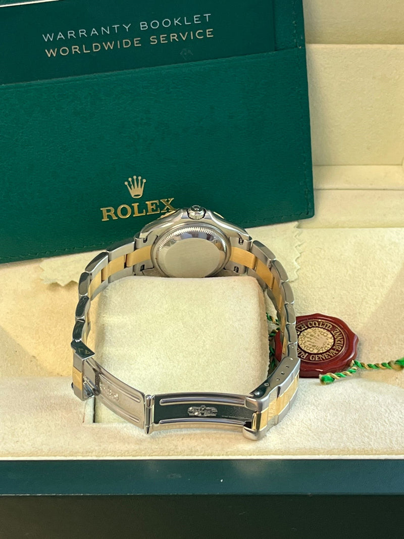 Rolex Yacht-Master 29mm Yellow Gold & Steel White Index Dial Women Watch 169623