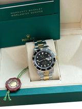 Rolex Submariner 40mm Steel 18K Yellow Gold Steel Black Dial Mens Watch 16803