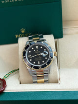 Rolex Submariner 40mm Steel 18K Yellow Gold Steel Black Dial Mens Watch 16803