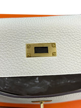 Hermes Kelly Retourne 28 Craie Togo Leather Gold Hardware Handbag