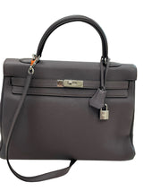 Hermes Kelly 35 Togo Leather Etain Retourne Palladium Hardware Bag