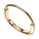 Tiffany & Co Lock Bangle in 18k Yellow Gold with Diamond Accents Small Bracelet