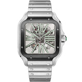 Cartier Santos De Cartier Skeleton Mechanical Black Steel Case Watch WHSA0033