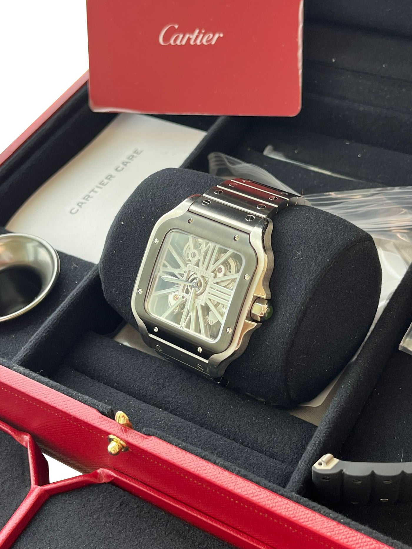 Cartier Santos De Cartier Skeleton Mechanical Black Steel Case
