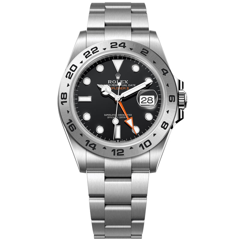 Rolex Explorer II 42mm Automatic Black Orange Dial Oystersteel Mens Watch 226570