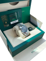 Rolex Datejust 41mm Wimbledon Gray Green Roman Dial Smooth Bezel Watch 126300