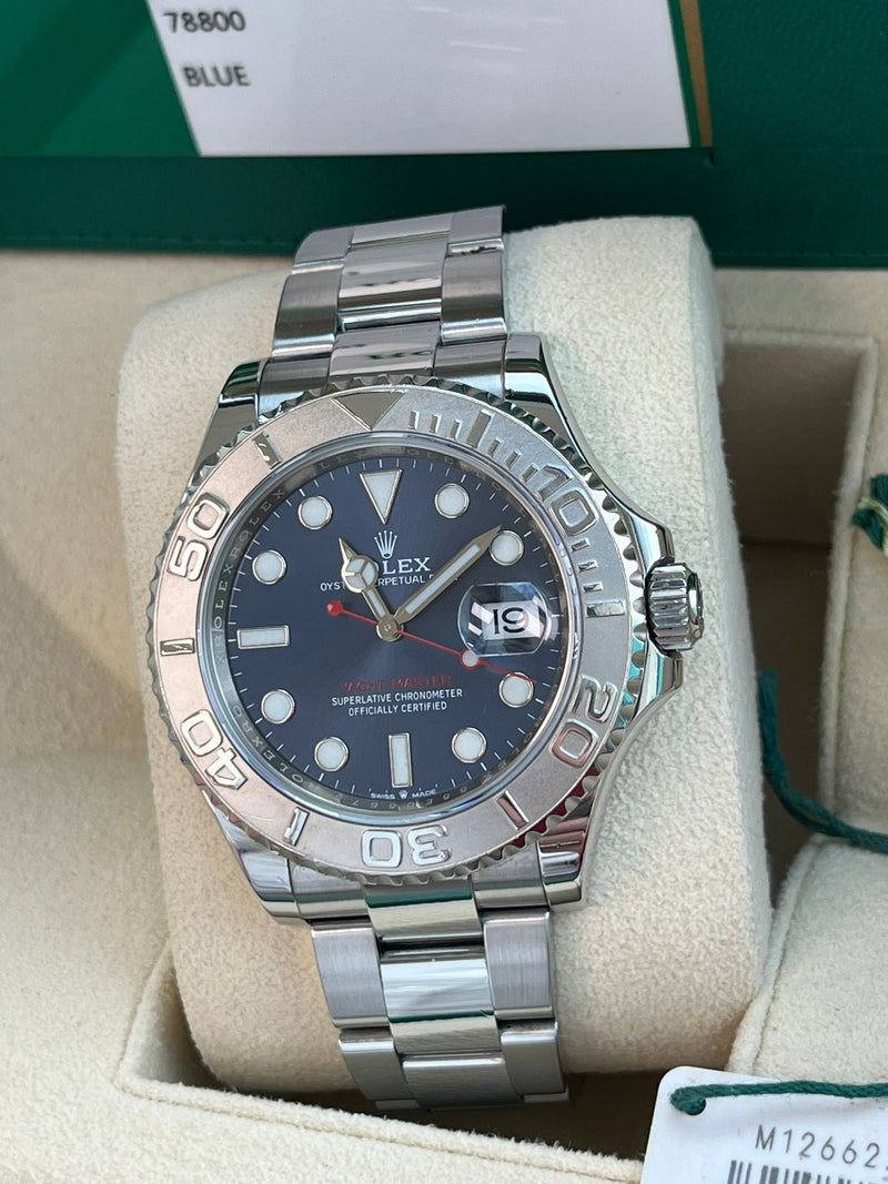 Rolex Yacht-Master 40mm Blue Dial Platinum Stainless Steel Oyster Watch 126622