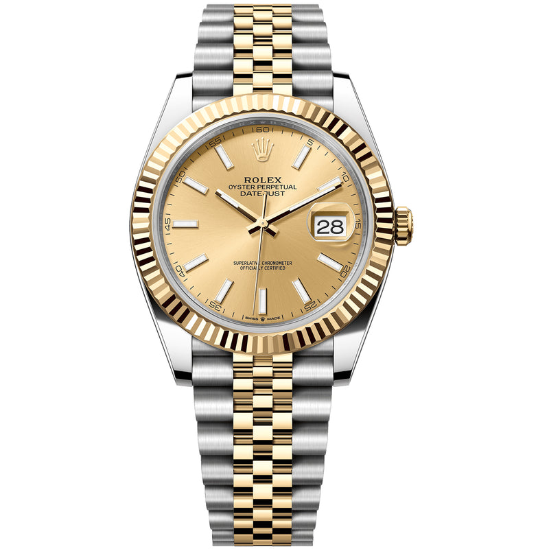 Rolex Datejust 41mm Two-Tone Champagne Dial Jubilee Bracelet Mens Watch 126333