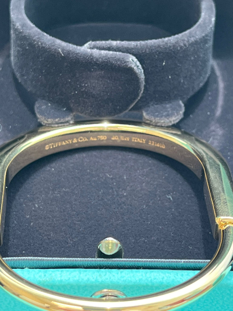 Tiffany & Co Lock Bangle in 18k Yellow Gold with Diamond Accents Small Bracelet