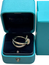 Tiffany & Co Knot Double Row Ring in Yellow Gold with 0.31ct Diamonds