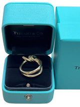 Tiffany & Co Knot Double Row Ring in Yellow Gold with 0.31ct Diamonds