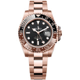 Rolex GMT-Master II 40mm Rootbeer 18K Rose Gold Oyster Bracelet Watch 126715CHNR