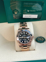 Rolex GMT-Master II 40mm Rootbeer 18K Rose Gold Oyster Bracelet Watch 126715CHNR